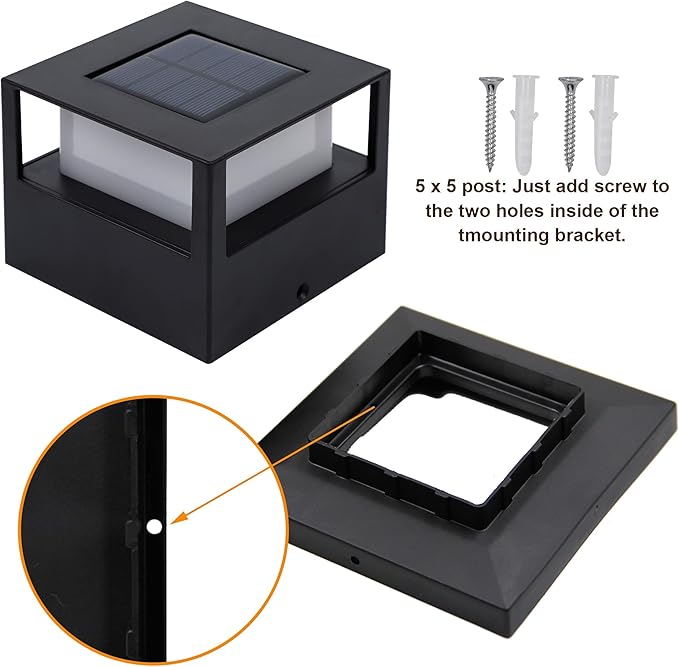 MAGGIFT 4 Pack Solar Post Lights, 20 Lumen Outdoor Warm White High Brightness SMD LED Lighting Solar Powered Cap Light, Fits 4x4, 5x5 or 6x6 Wooden Posts, Waterproof for Yard Fence Deck or Patio
