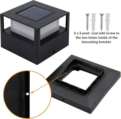 MAGGIFT 4 Pack Solar Post Lights, 20 Lumen Outdoor Warm White High Brightness SMD LED Lighting Solar Powered Cap Light, Fits 4x4, 5x5 or 6x6 Wooden Posts, Waterproof for Yard Fence Deck or Patio