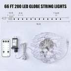 Christmas Fairy Lights, 66ft 200 LED Battery Twinkle Lights