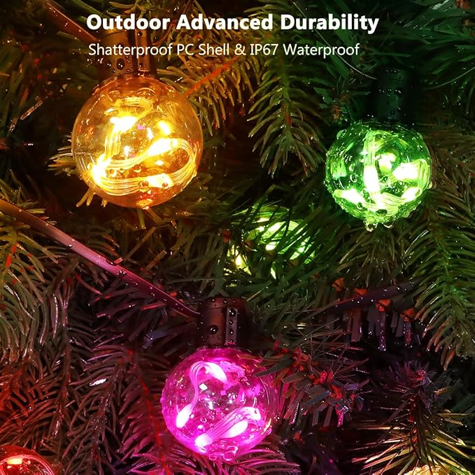 25ft LED Patio String Lights, Waterproof Outdoor