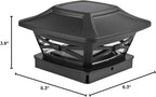 Black Solar Yard Post Lights, Outdoor LED Caps