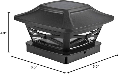 Davinci Lighting Renaissance Solar Outdoor Post Cap Lights - Includes Bases for 4x4 5x5 6x6 Posts - Bright LED Light - Slate Black (1 Pack)