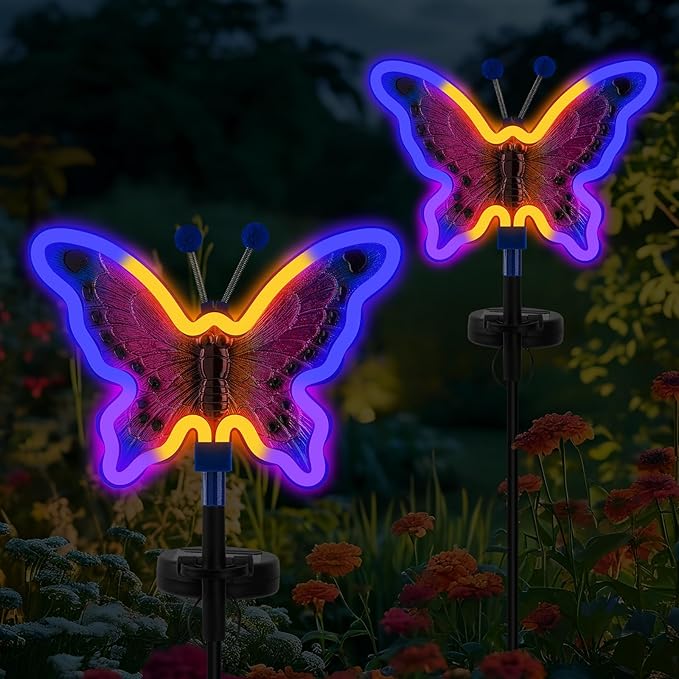 2-Pack Solar Landscape Lights for Driveway