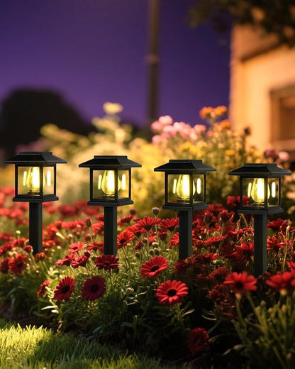 Albelt Solar Pathyway Lights Outdoor, 2 Pack Waterproof Solar Garden Lights with Auto On/Off, Landscape Lighting for Garden, Yard, Pathway, Patio, Driveway Decor