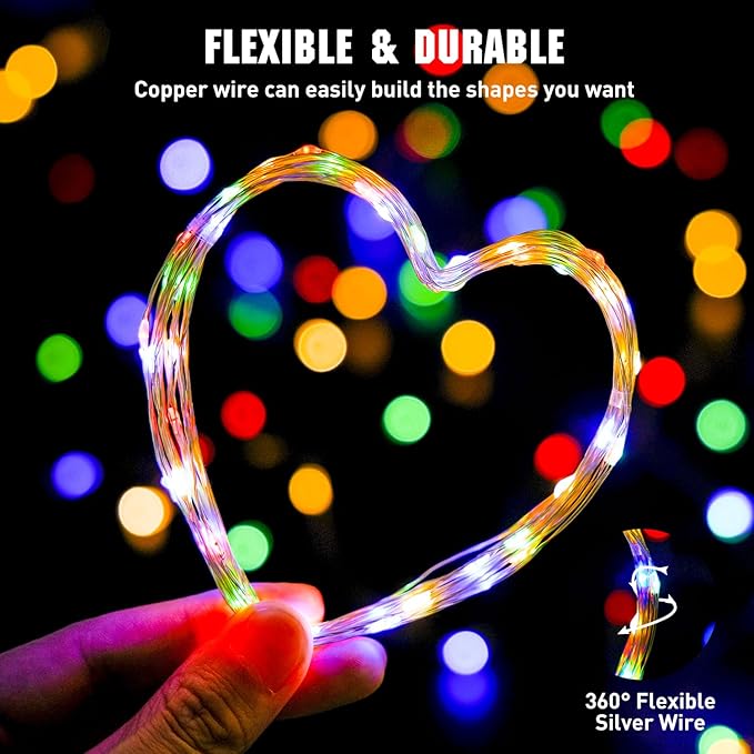 Christmas Porch String Lights 4-Pack, 16ft 50 LED Waterproof