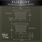 Solar Post Cap Lights, White Waterproof