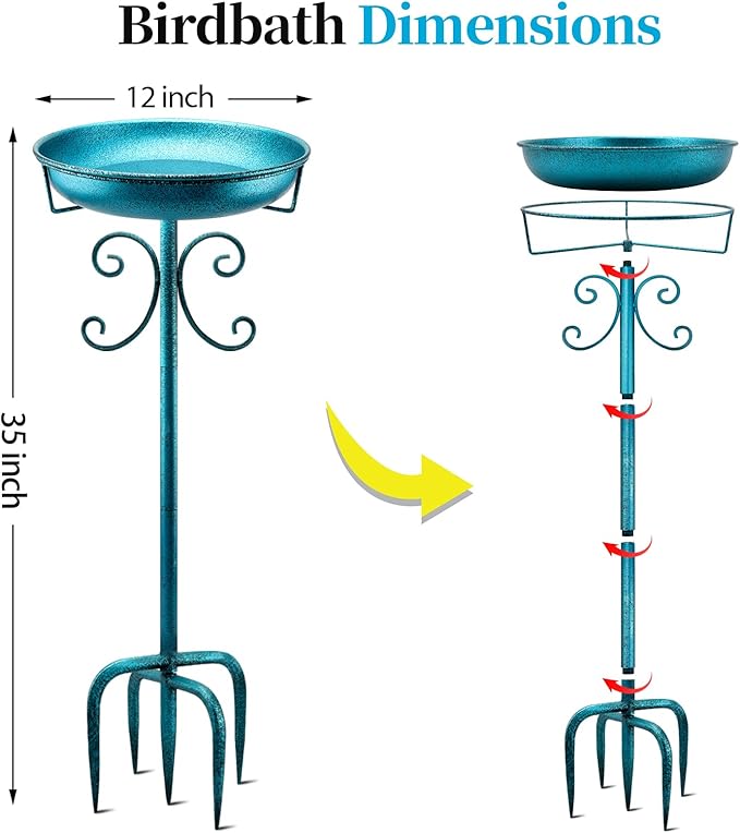 Classic Bird Bath & Feeder, Outdoor Metal