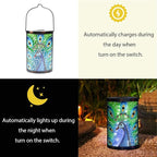 Peacock Solar Lanterns, Waterproof LED Backyard Lights