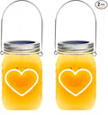 4-Pack Heart Solar Lanterns, Waterproof LED Garden Lights