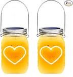 4-Pack Heart Solar Lanterns, Waterproof LED Garden Lights