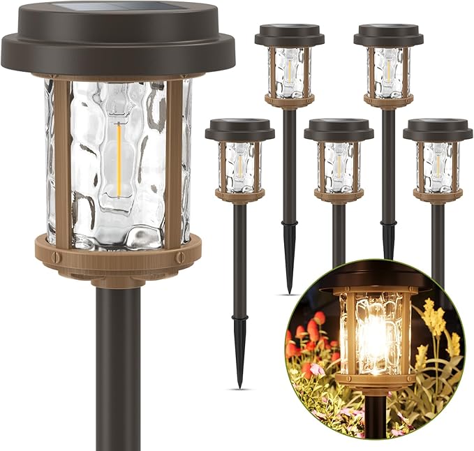 Solar Pathway Lights 6-Pack, Driveway LED