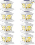 8-Pack 2-Mode Warm White Yard Post Cap Lights, Solar LED