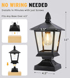 2-Pack Yard Post Cap Lights, Solar LED
