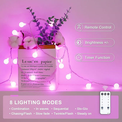 33ft LED Patio String Lights, Waterproof Outdoor