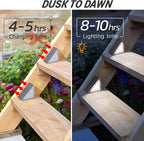 8-Pack Cool White Deck Solar Lights, Waterproof LED