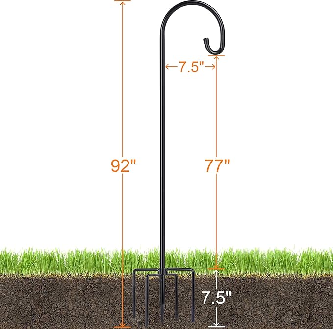 Shepherd-Hooks Adjustable for Bird-Feeder Lantern Plant-Hook Garden-Stake - Plant Stand Hanger for Outdoor Flower Basket, Bird Feeder Hanger Weddings Décor