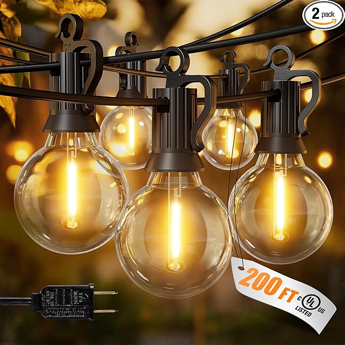 Outdoor String Lights, 200ft Waterproof LED