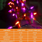 2-Pack Halloween String Lights, 17ft 100 LED Waterproof Twinkle Lights