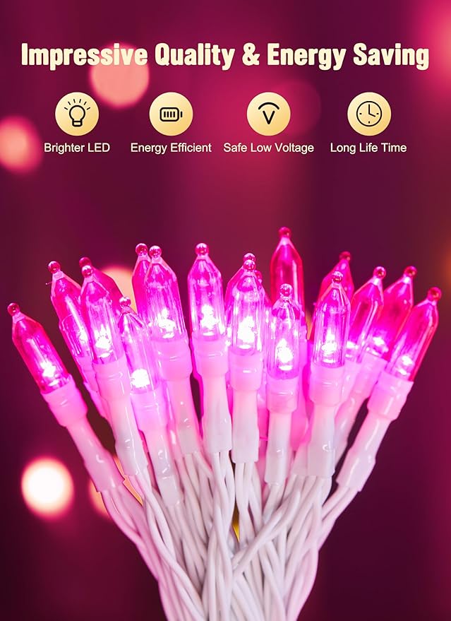 Christmas String Lights, 8ft 20 LED Waterproof Twinkle Lights