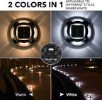 12-Pack Solar Deck Lights, Warm White Waterproof LED