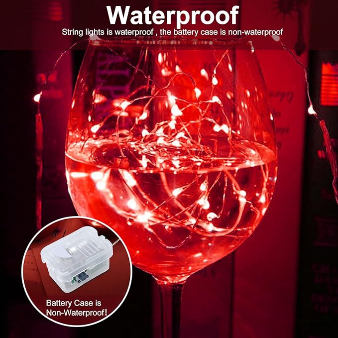 Christmas Fairy Lights 6-Pack, 7ft 20 LED Battery Twinkle Lights