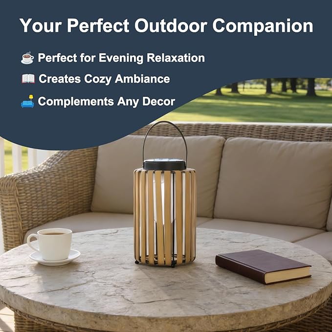 2Pack Solar Lanterns Outdoor Waterproof Garden Decor, Gifts for Women Mom Grandma Outdoor Solar Lantern Lights for Yard, Patio, Lawn,Pathway, Landscape
