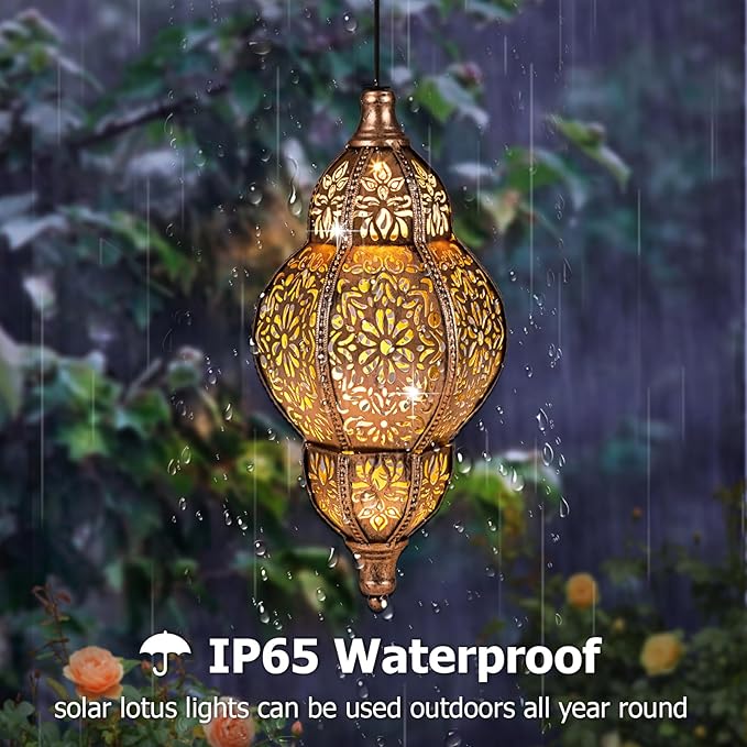 Moroccan Solar Lanterns, Waterproof LED Outdoor Lights