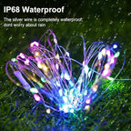 2-Pack 66ft Christmas LED String Lights, Waterproof Timer Lights