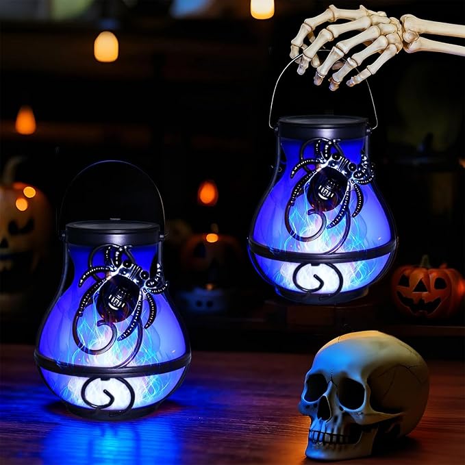 Spider Solar Hanging Lanterns 2-Pack, Classic Backyard Decor