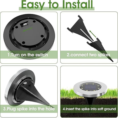 INCX Solar Lights Outdoor Waterproof, 24 Pack Solar Light for Outside, Garden Lights Landscape Lighting for Patio Pathway Lawn Yard Deck Driveway Walkway, Cold White, 4.6 inch
