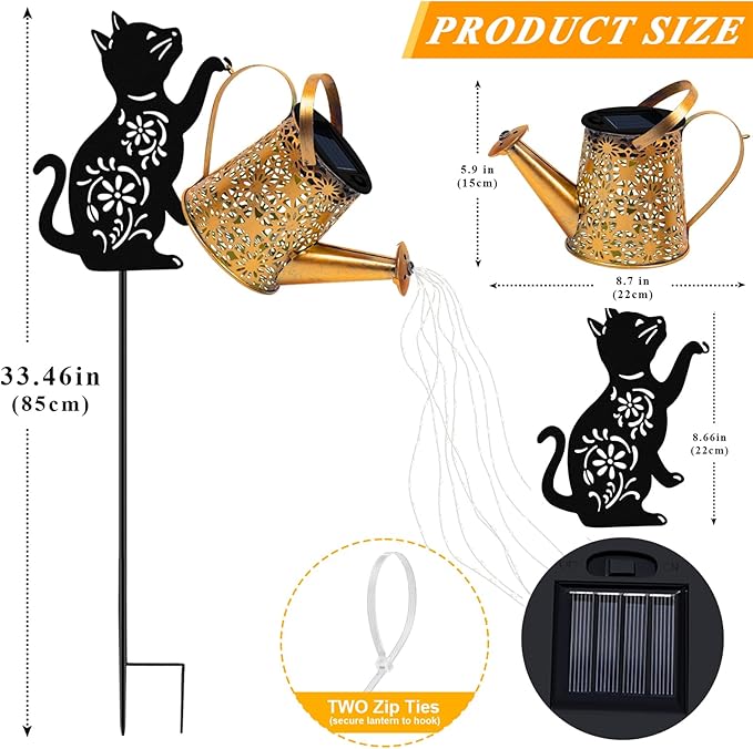Solar Cat Garden Statue Light, Outdoor Decor