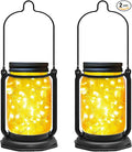 2-Pack Solar Mason Jar Lid Lights, 30 LED Garden Fairy