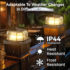 8-Pack Solar Post Cap Lights, Black Waterproof