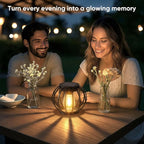 Hanging Solar Lantern Set 4-Pack, Metal Backyard Lighting