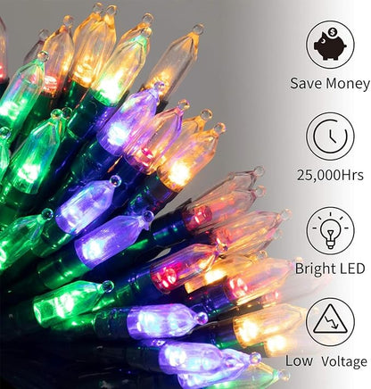 Christmas Backyard String Lights 4-Pack, 50 LED Waterproof