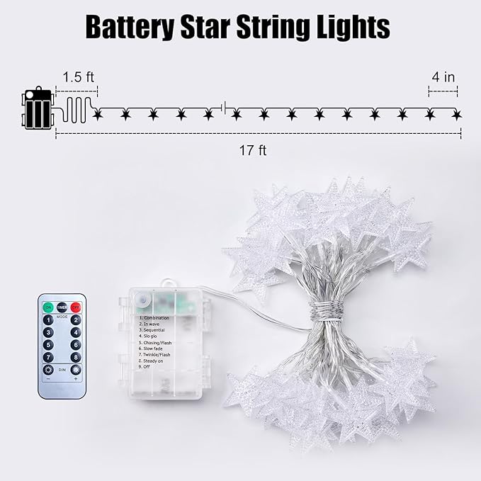 17ft Warm White String Lights for Patio, Waterproof LED