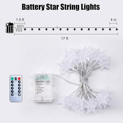 17ft Warm White String Lights for Patio, Waterproof LED