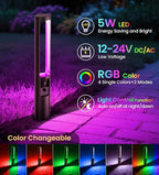 12-Pack RGB Color-Changing Solar Spotlights, Waterproof Wall LED