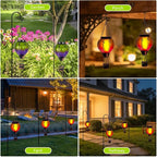Backyard Solar Outdoor Lanterns, Rustic Waterproof LED
