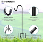 94" Garden Shepherd Hooks, Iron Plant Hangers
