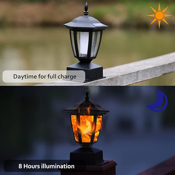 2-Pack Lamp Post Light for Outdoor Posts, Waterproof