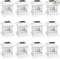 Warm White Solar Fence Post Caps 12-Pack, Yard LED