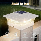 6-Pack Cool White Fence Post Cap Lights, Solar LED