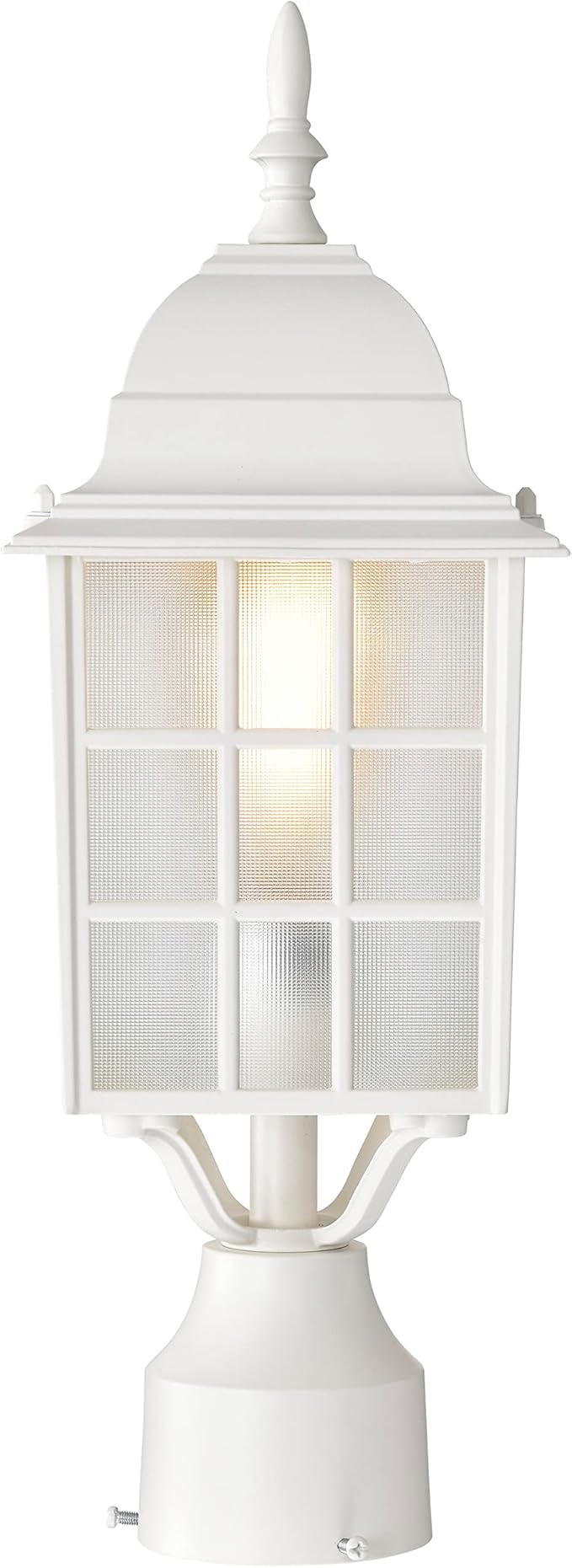 Nuvo Lighting 60/4907 Adams One Light Post Lantern 100 Watt A19 Max. Frosted Glass White Outdoor Fixture