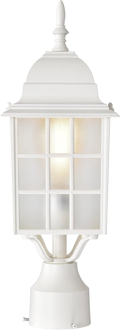 Nuvo Lighting 60/4907 Adams One Light Post Lantern 100 Watt A19 Max. Frosted Glass White Outdoor Fixture