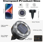 Solar Flat Disk Lights 2-Pack, Waterproof Landscape