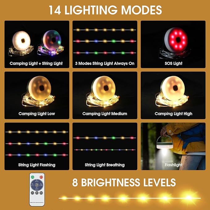 8ft Christmas LED String Lights, Waterproof Timer Lights