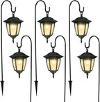 Warm White Solar Pathway Lights 6-Pack, Walkway LED