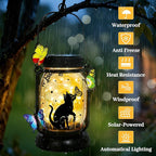 Metal Butterfly Solar Lanterns for Backyard, Waterproof LED
