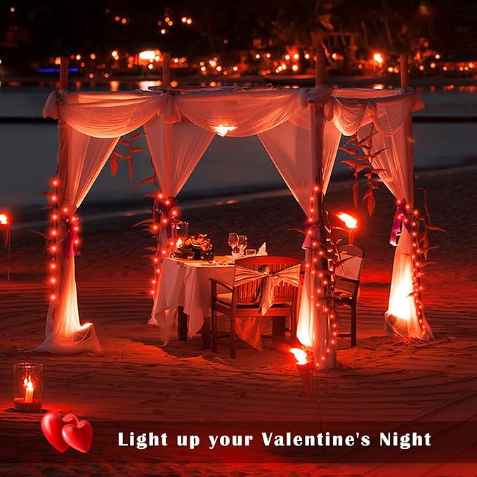 ITICdecor 33ft 100 LED Christmas String Lights, Waterproof Fairy Starry String Lights Battery Operated, 8 Modes Decorative Lights for Indoor Outdoor Xmas Tree Party Garden (Red)